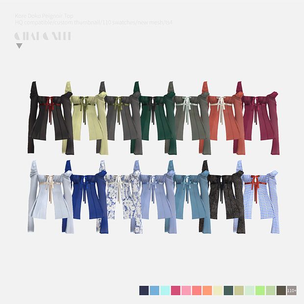 an image of clothes hanging on a line with color swatches in front of them