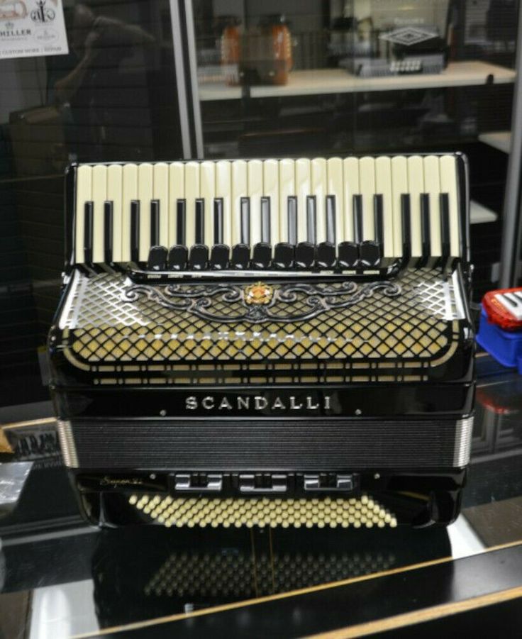 an accordion sitting on top of a table