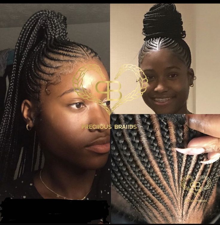 Cornrow Hairstyles For School, Feed In Braids Ponytail, African Braids Hairstyles Pictures, Cornrow Braid Styles, Protective Style Braids, Cornrow Ponytail, Cornrows Braids For Black Women, African Hair Braiding Styles, Box Braids Hairstyles For Black Women