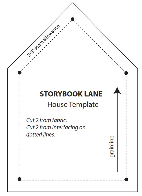 the storybook lane house template is shown in black and white, with an arrow pointing to