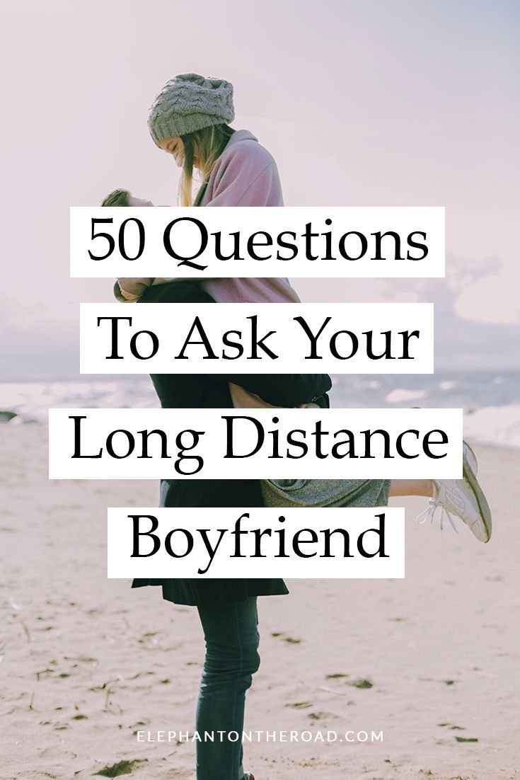 a woman standing on top of a beach next to the ocean with text overlay reading 50 questions to ask your long distance boyfriend