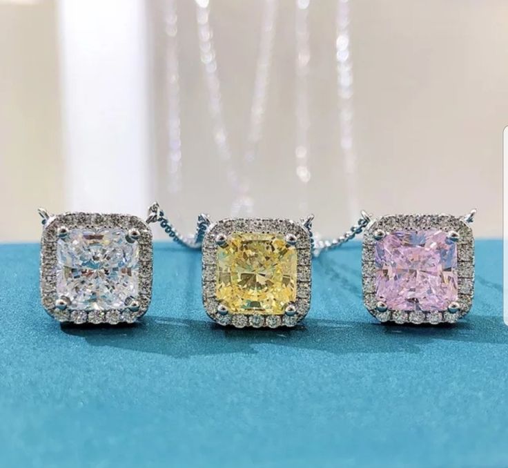 Square Diamond Veneer Cubic  Zirconia Pendant | DiamondVeneer Fashion Cubic Zirconia Jewelry, Square Diamond, Timeless Jewelry, Fashion Website, Silver Pendants, Sterling Silver Pendant, Halo Diamond, Gold Finish, Sterling Silver Pendants