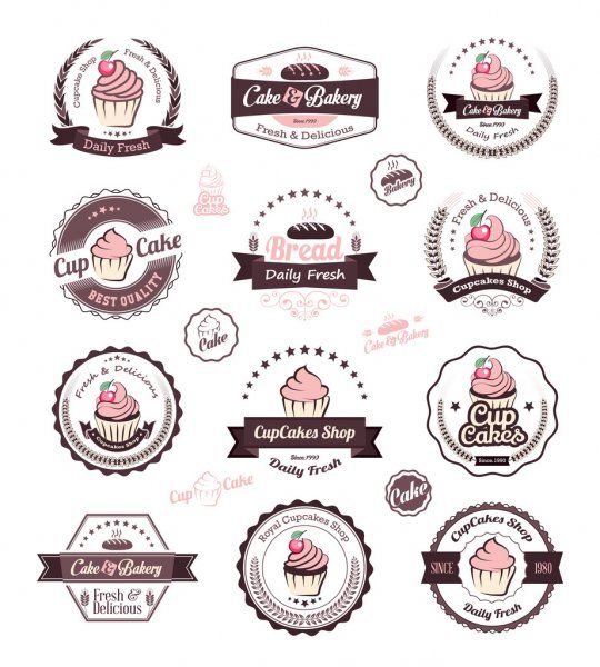 cupcakes and bakery logos