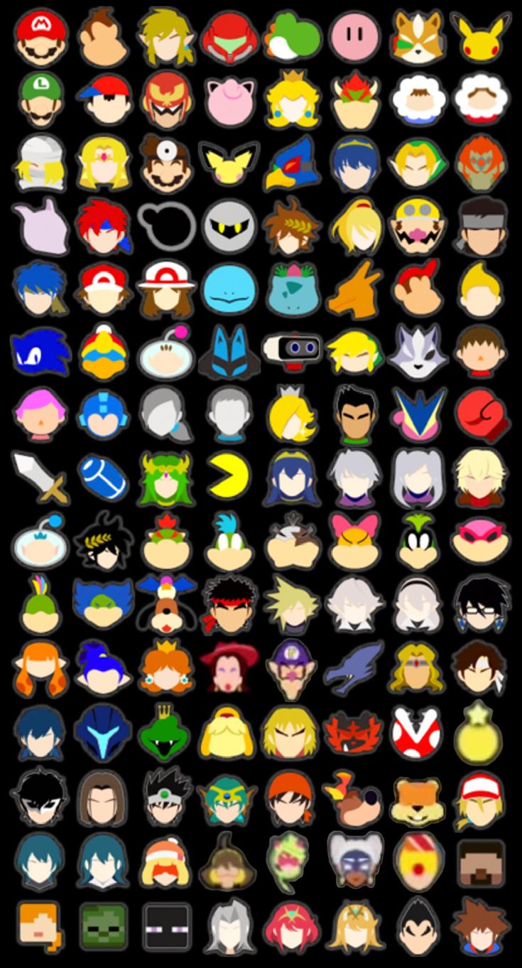 an iphone screen with many different avatars on the back and side, all in different colors