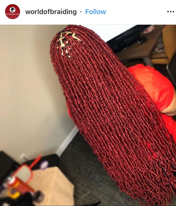 Red Goddess Locs, Red Faux Locs, Locs Color, Leda Muir, Megan Good, Faux Loc, Shaved Side Hairstyles, Soft Locs, Twisted Hair