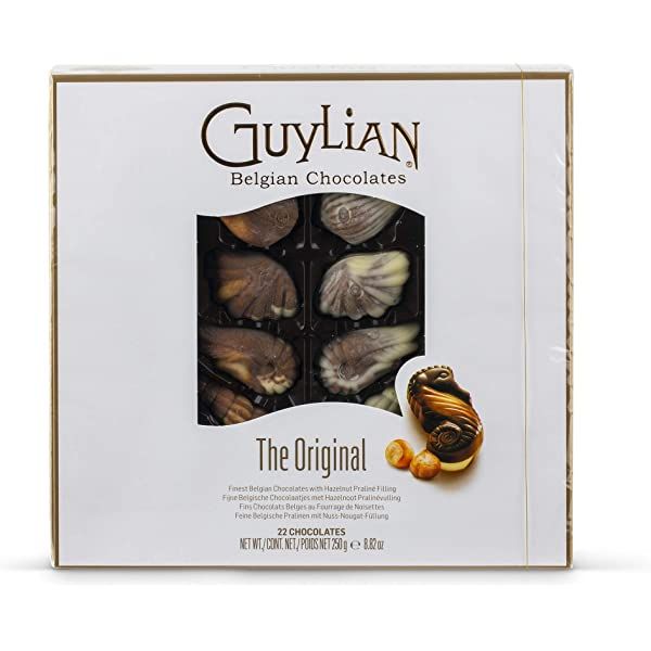 gulylan chocolates in a box on a white background