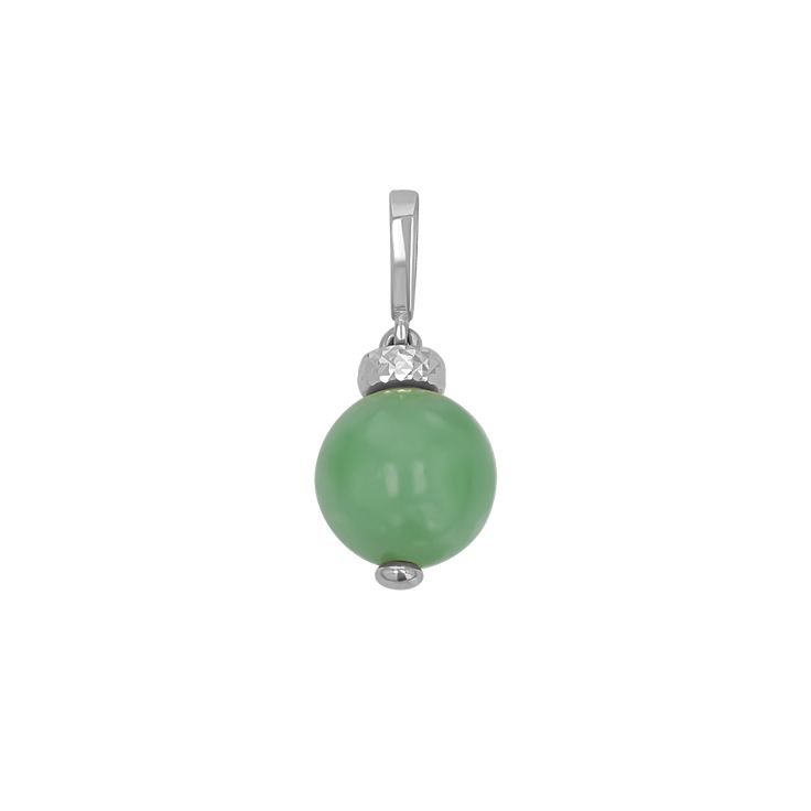 This perfect polished Jade Bauble charm is showcased in a diamond-cut 14K Gold setting. A precious symbol often associated with nobility and wealth making this a positive and beautiful forever piece. A stunning globe of color with meaning and charm. You will love all the ways it sits on your neck effortlessly. Perfect for a minimal solo statement or layered with other charms. 

Size: 28mm x 28mm
Bail: 6mm x 4mm
Center Jade: 10mm
Genuine Jade
14K Solid Gold
Lifetime Guarantee
Made in Los Angeles Elegant Jade Round Pendant Jewelry, Spiritual Round Beads Pearl Pendant Jewelry, Green Pendant Jewelry With Charms, Luxury Jade Pendant Jewelry, Elegant Jade Jewelry Gift, Luxury Pearl Charm Round Jewelry, Luxury Round Pearl Charm Jewelry, Elegant Sterling Silver Charms For Gifts, Elegant Sterling Silver Charms In White Gold