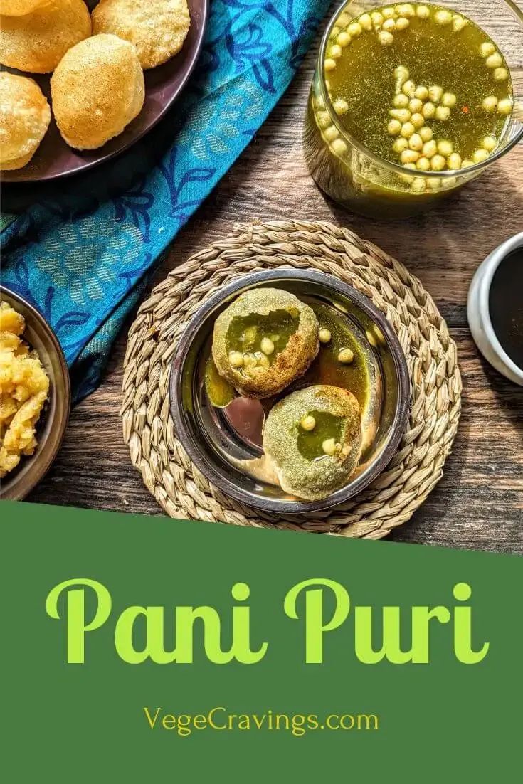 there are many different foods on the table with text overlay that says, pani puri