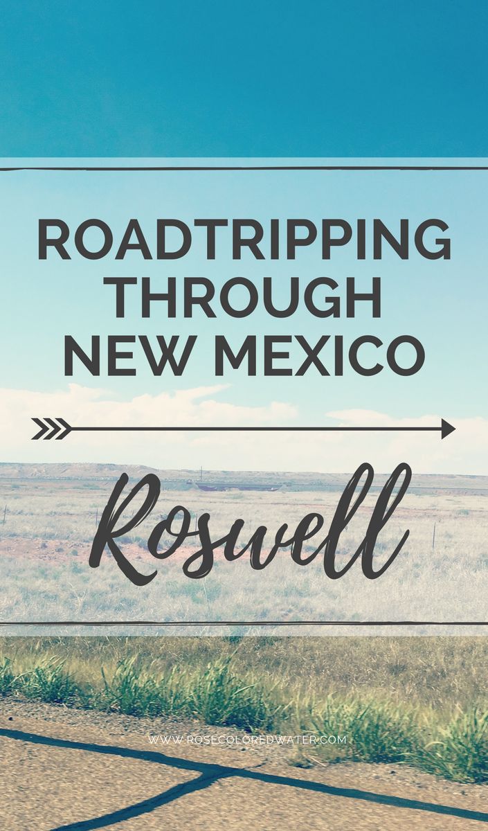 the roadtripping through new mexico with text overlay