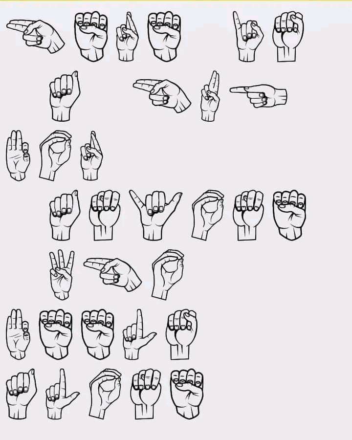 an image of hand gestures drawn in black and white