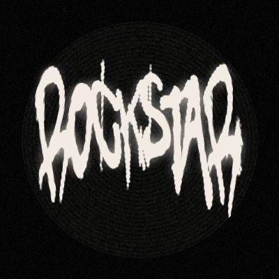 the word rockstard written in white on a black background