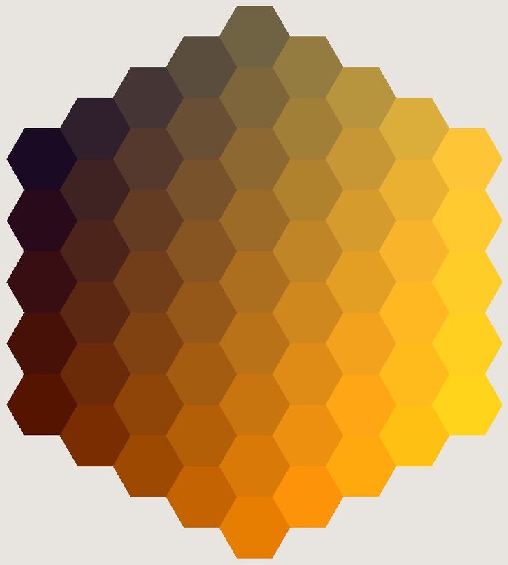 an orange and yellow hexagonal pattern on a white background