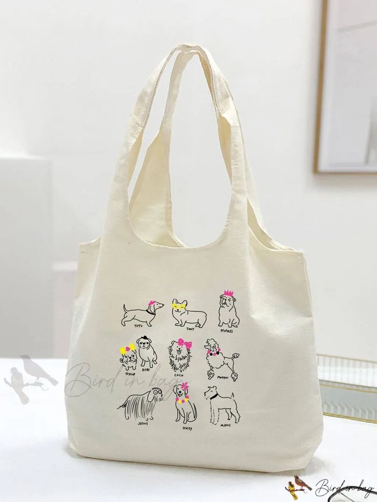 Bird in Bag - Womens Tote Bag, Gocey Bag Shopping Bag Letter Bag, Style Preppy, Bird In Bag, Shopper Bag, Womens Tote, Grocery Bag, Womens Tote Bags, Canvas Tote, Swimming