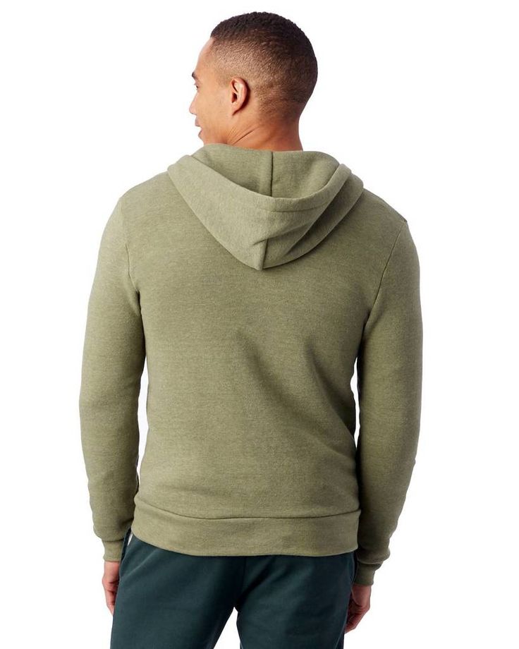 Unisex Rocky Eco-Fleece Zip Hoodie - ECO TR ARMY GRN - 3XL | Alternative Rocky Eco-Fleece Zip Hoodie in Eco True Army Green Size 3XL Midweight Fleece Long Sleeve Sweatshirt, Yarn Dyeing, Army Green, Zip Hoodie, Rocky, Turtle Neck, Size Large, Size Medium, Sweatshirts