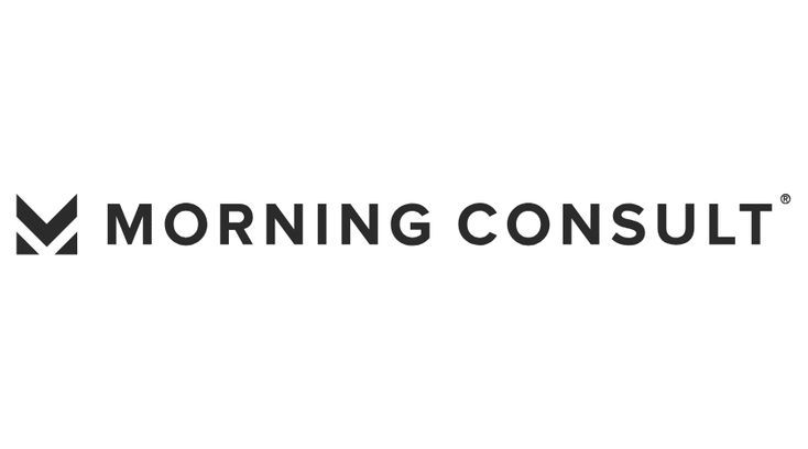 the morning consult logo is shown in black and white, with an arrow pointing up