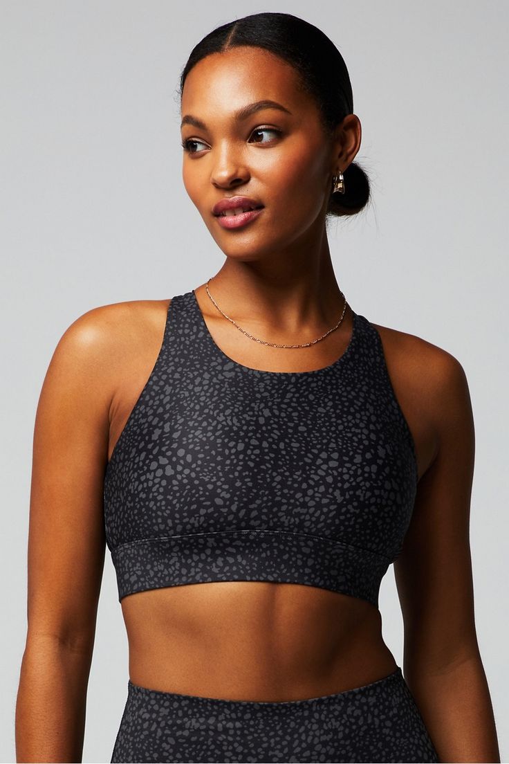 No-Bounce High Impact Sports Bra Fabletics black female Activewear >> Womens >> Sports Bras >> High Impact regular Removable Bra Cups/Removable Cups Black Activewear With Built-in Padding, Black Sweat-resistant Activewear For Workout, Black Athletic Fit Activewear With Go-dry, Black Racerback Sports Bra With 4-way Stretch, Black 4-way Stretch Racerback Sports Bra, Black Stretch Sports Bra For Running, Black Athletic Fit Racerback Activewear, Black Activewear For Workout With Medium Support, Black Sports Activewear With Built-in Padding