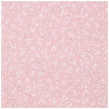 a pink background with white flowers on it