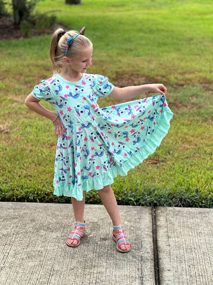 Mercat Twirl Dress - Etsy Casual Twirl Dress With Ruffle Hem And Flutter Sleeves, Casual Short Sleeve Twirl Dress With Ruffle Hem, Playful Twirl Dress With Ruffles And Short Sleeves, Playful Short Sleeve Twirl Dress With Ruffles, Cute Stretch Twirl Dress For Playdate, Casual Stretch Twirl Dress For Playtime, Cute Ruffled Short Sleeve Twirl Dress, Cute Short Sleeve Twirl Dress With Ruffles, Playful Flowy Twirl Dress With Flutter Sleeves