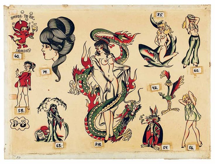 an old fashioned drawing with various women and men in different costumes, including mermaids