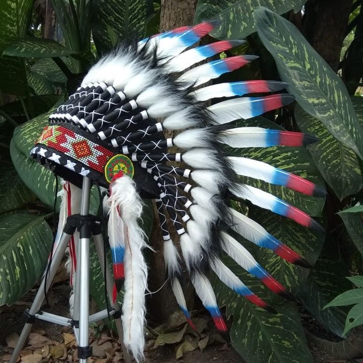 *Made to Order I usually need about 2-3 week to make it. If you have specific requests regarding to colors, sizes or quantities feel free to contact me 4beadsandfeathers@gmail.com This Indian headdress replica is entirely handmade and truly adorable. Made from real feathers with beaded headband which colors and pattern may vary. Ties in the back for a perfect fit. This will be precious for festivals, photos, a costume, or even room decor. One size fits most ✈️ Worldwide shipping 🐤 I only use au White Themed Costume Hats And Headpieces, Themed White Costume Hats And Headpieces, Traditional Black Costume Hats And Headpieces, Native American Chief, Halloween Clothing, Indian Headdress, Native American Style, Beaded Headband, Native American Fashion