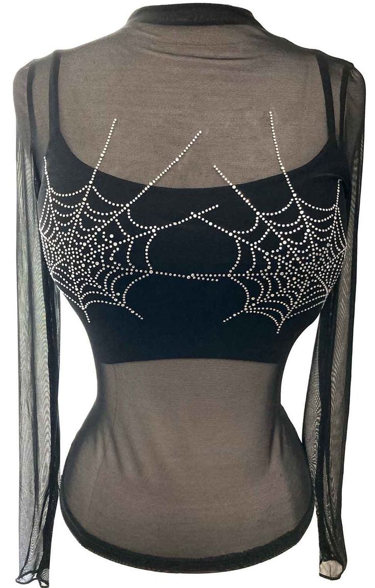 Ghoul Babe Spiderweb Mesh Top in Black | Double Trouble Apparel Spiderweb Fashion, Spiderweb Design, Pastel Goth Fashion, Black Mesh Top, Pencil Skirts, Double Trouble, Pastel Goth, Goth Fashion, Spider Web