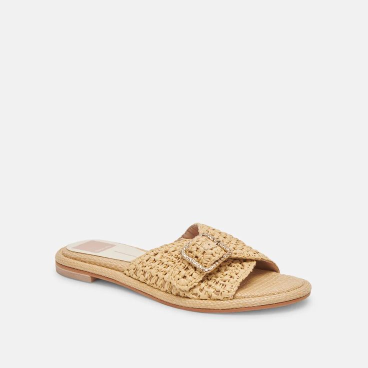 ALONZO Sandals Natural Raffia | Women's Natural Raffia Sandals – Dolce Vita Beige Sandals With Tang Buckle For Spring, Elegant Sandals With Buckle Closure For Vacation, Elegant Vacation Sandals With Buckle Closure, Slip-on Sandals With Tang Buckle For Beach, Elegant Summer Footbed Sandals With Buckle Closure, Summer Mules With Tang Buckle And Round Toe, Elegant Beach Sandals With Buckle Closure, Summer Open Toe Footbed Sandals With Tang Buckle, Summer Footbed Sandals With Tang Buckle And Flat Heel