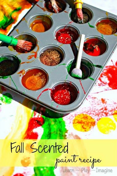 an art project for kids with paint and brush in it, including cupcake tins