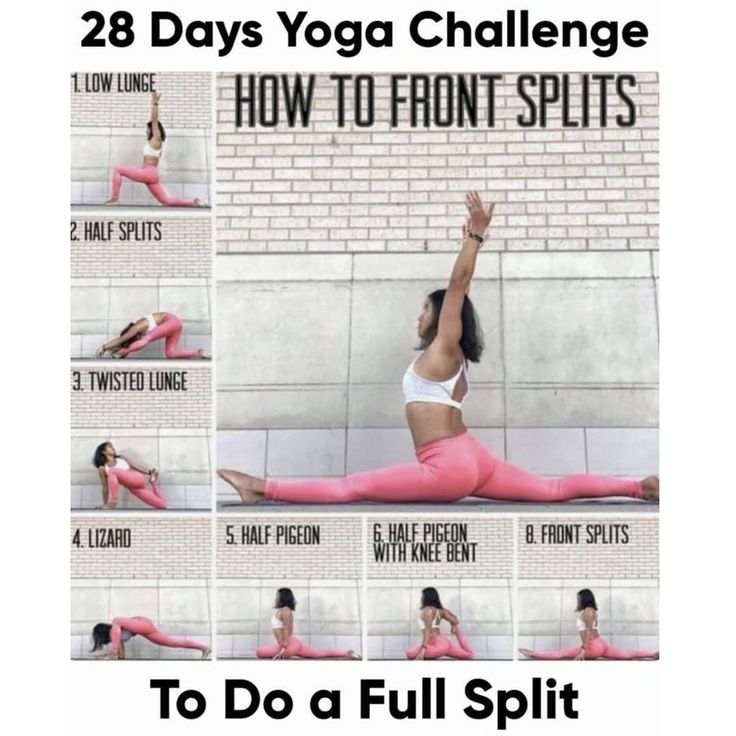 a woman doing yoga poses on her instagramture with the caption how to front splits