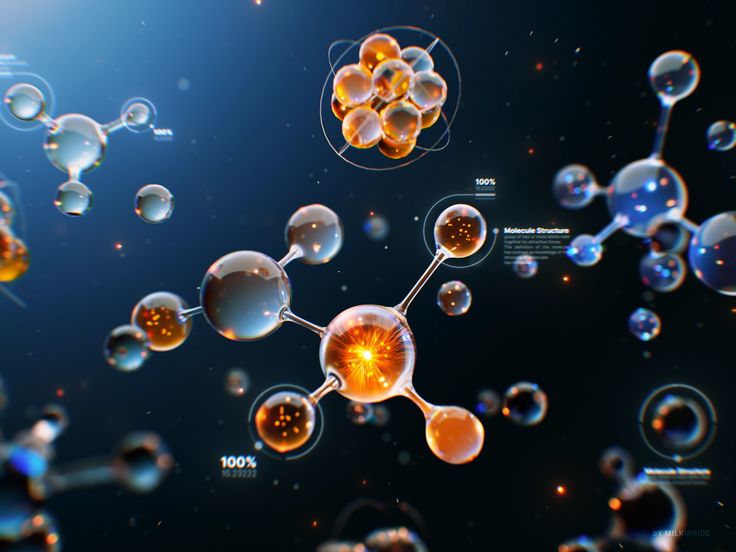 an image of bubbles floating in the air with different shapes and sizes around them on a dark background