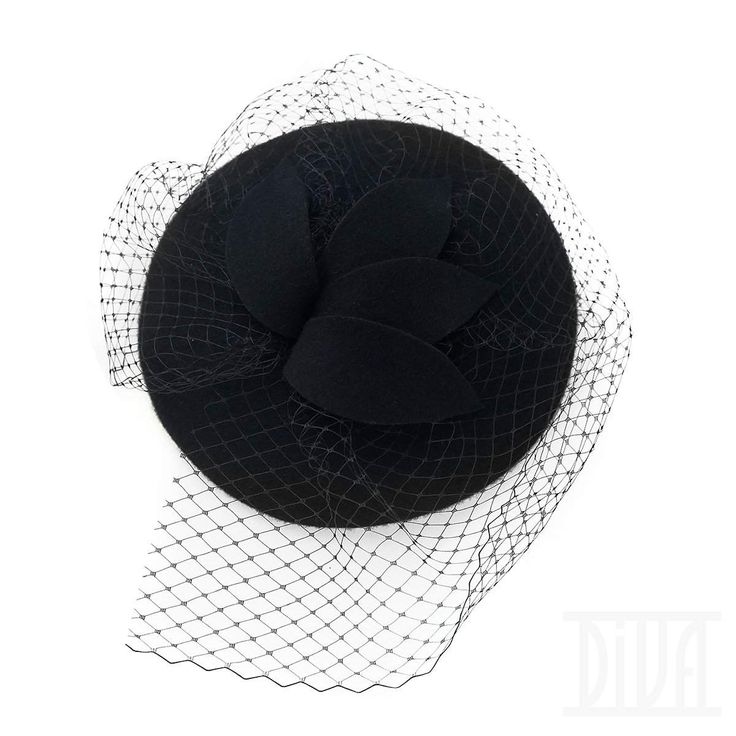 a black hat with netting on top