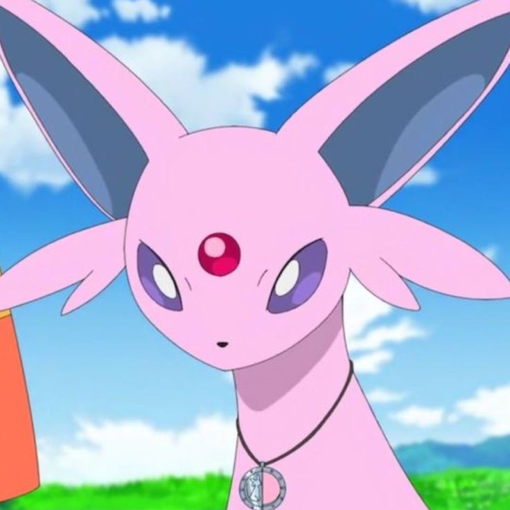 an animated image of a pink pokemon with big ears