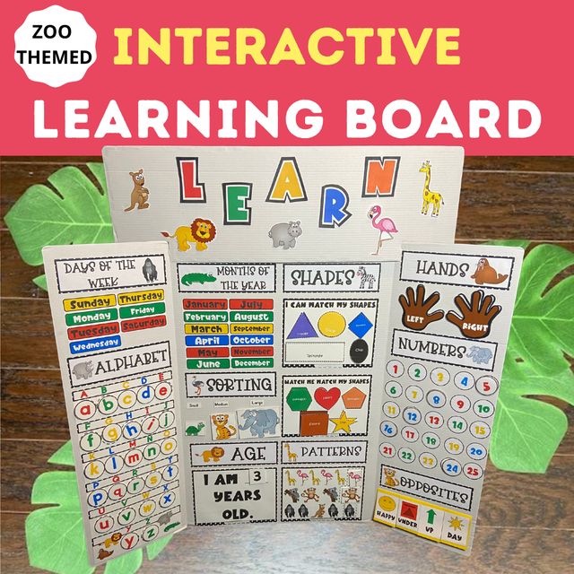 the interactive learning board for children to learn how to read and understand their language skills