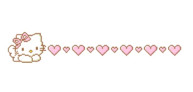 an image of a hello kitty with hearts on it's side and the word hello kitty written in pink