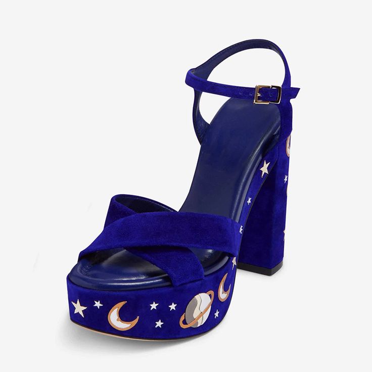 null Blue Platform Sandals With Closed Toe, Blue Closed Toe Platform Sandals, Blue Chunky Platform Sandals For Summer, Blue Platform Sandals With Open Heel, Blue Chunky Platform Open Toe Heels, Blue Block Heel Platform Sandals, Blue Platform Sandals, Blue Platform Shoes, Outrageous Fashion