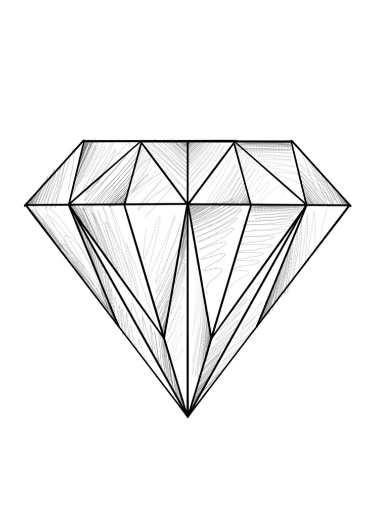 the outline of a diamond on a white background