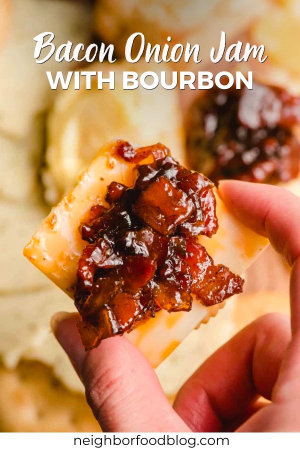 bacon onion jam with bourbon is an easy appetizer that's ready in under 30 minutes