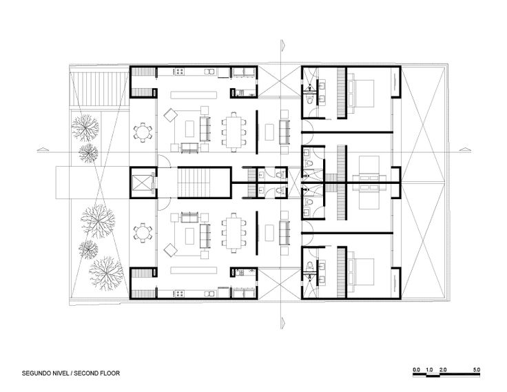 the floor plan for an office building with two floors and several rooms, including one bedroom