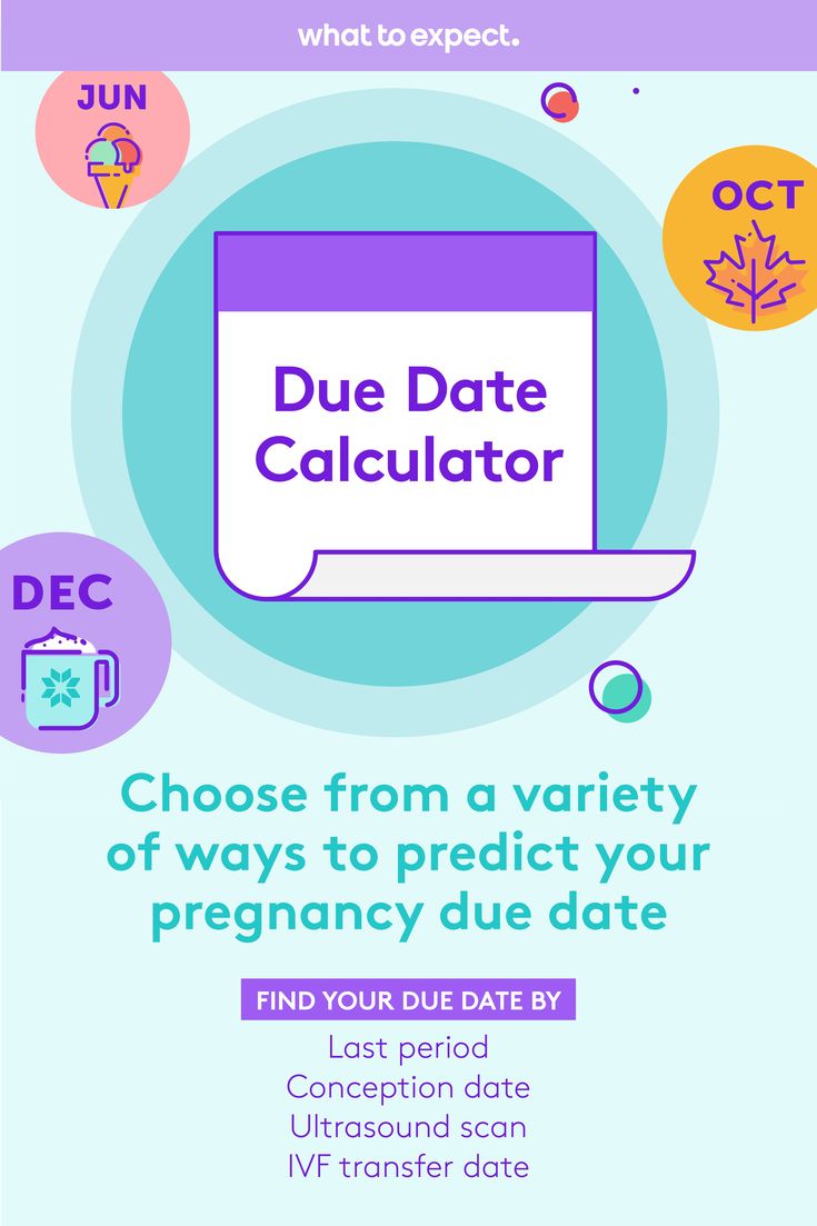 the date calculator is shown in purple and blue, with icons above it