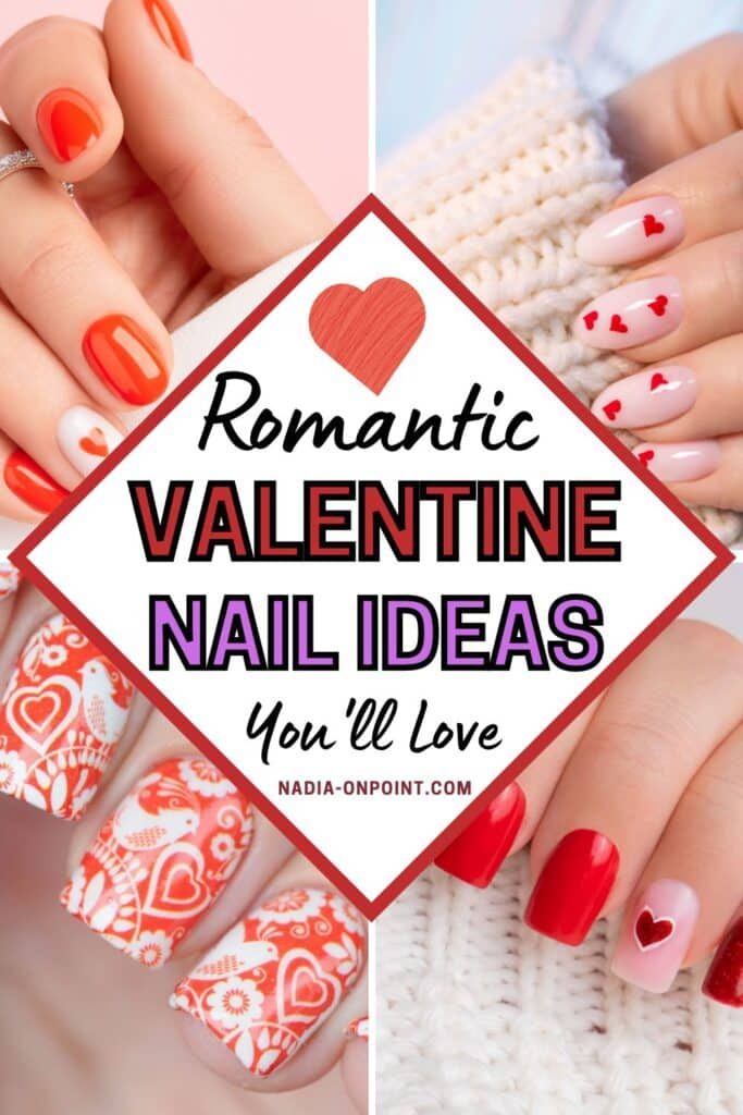 Valentine Nail Ideas for a Romantic Touch Nails Ideas Valentines Day, February Nails Ideas Valentines Day, Valentine Nail Ideas, February Nails Ideas, Round Square Nails, Ideas Valentines Day, Valentine Nail, Cute Hearts, February Nails