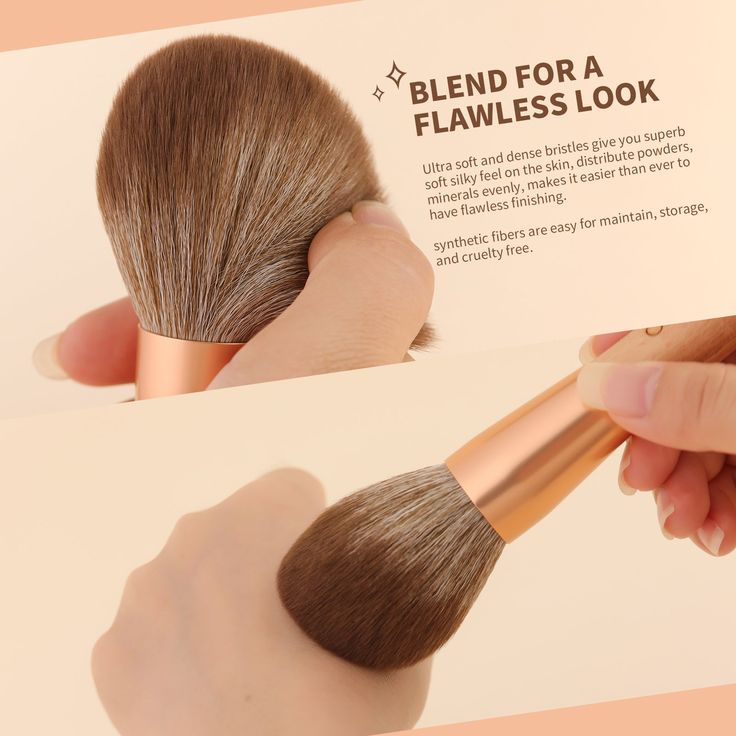 Blend For a Flawless Look : Ultra soft and dense bristles give you super soft silky feel on the skin, distribute powders, minerals evenly, makes it easier than ever to have flawless finishing. Synthetic fibers are easy for maintain, storage, and cruelty free. Synthetic Resin Handle & Wooden Handle: The collision between different materials, each makeup brush is like an artwork. Natural wooden handle: Each handle is handcrafted from naturally fallen wood, preserving the unique texture and beauty of nature, making your makeup tool both personal and aesthetically pleasing. Comfortable Grip: The carefully polished wooden handle offers a smooth and comfortable grip, ensuring fatigue-free use over extended periods. High-Quality Synthetic Fiber Bristles: The bristles are made with advanced synthe Loose Powder Makeup, Hair Drying Cap, Face Contour, It Cosmetics Concealer, Bronzer Brush, Makeup Brush Cleaner, How To Clean Makeup Brushes, Makeup Tool, Face Contouring