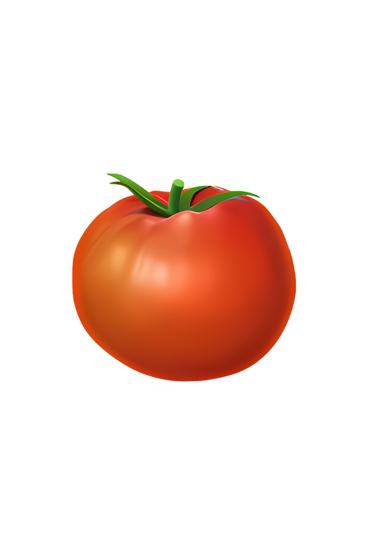 a large tomato is shown on a white background