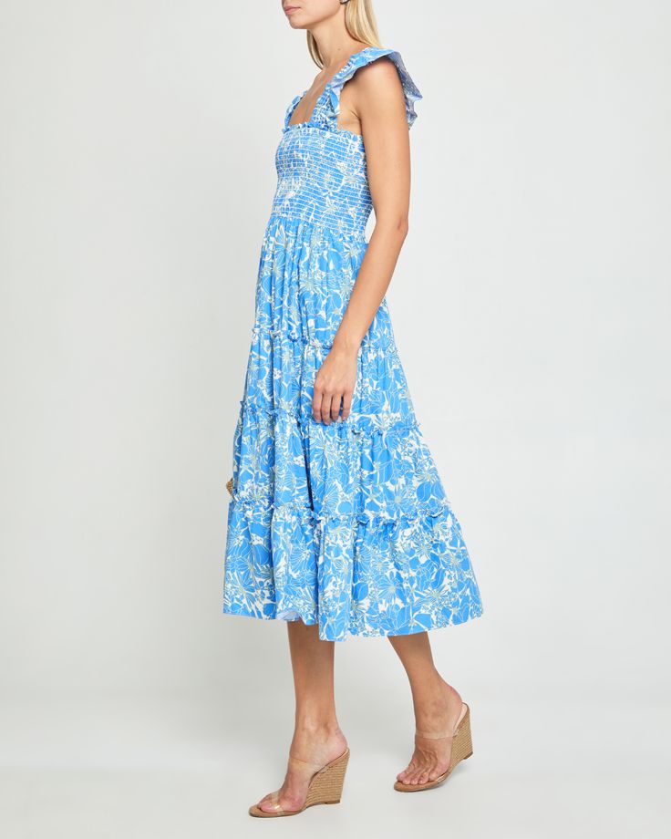 Price Comparison Few Moda $64 GANNI $255 Hill House $125 Product Details Adorable ruffled cap sleeves finish off the smocked bodice of this soft and breezy dress. Done with a tiered maxi skirt and side pockets. - Pockets- Square neckline- Maxi length- Content: 55% Linen, 45% Viscose Style# K21WDR10053 Fit Notes - Model wearing a size XS- Model measurements: 5'10.5'' Height / 32'' Bust / 25.5'' Waist / 34.5'' Hips- Garment measurements may vary due to the smocking bodice: Size Length Bust Waist X Bra Size Charts, Tiered Maxi Skirt, Breezy Dress, Hill House, Price Comparison, Clothing Size Chart, Brand Colors, Square Necklines, Active Wear Tops