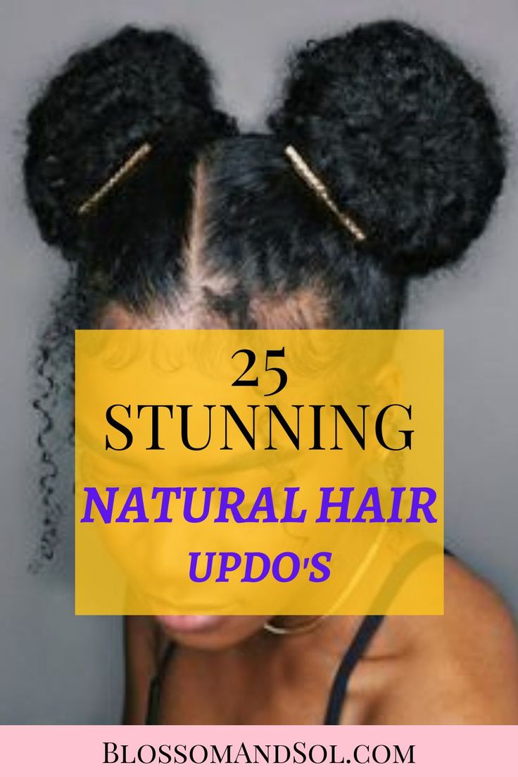 25 Stunning Natural Hair Updo Styles - Blossom & Sol Natural Ponytails For Black Hair Curly, Updo Protective Styles For Natural Hair, Updos African American Hair, Easy 4c Updo Hairstyles, Summer Natural Black Hairstyles, Two Buns Hairstyles For Black Women, Buns Natural Hair Black Women, 2 Buns With Bangs Natural Hair, Wash And Go Updo Hairstyles