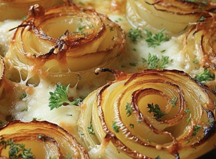 an image of some food that is cooking in the pan on the stove or oven