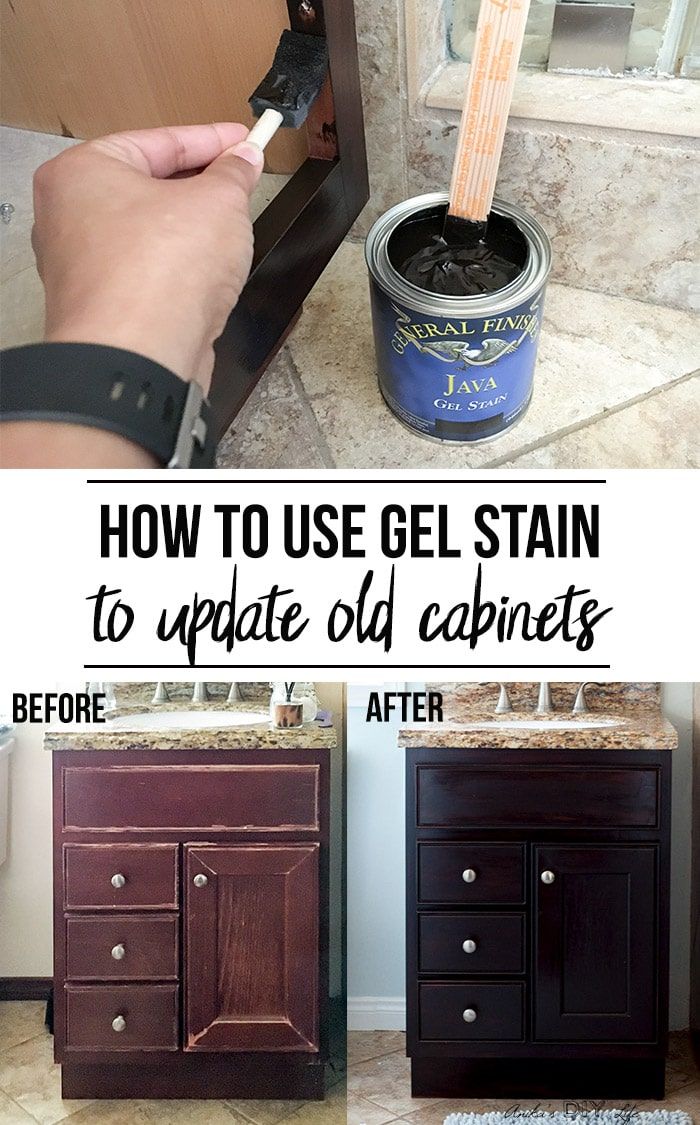 how to use gel stain to update old cabinets