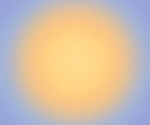 an orange and yellow circle on a blue background