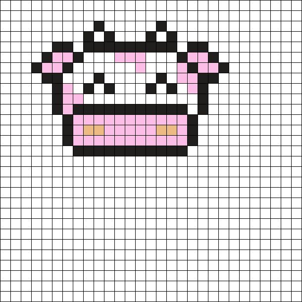 a cross stitch pattern with an image of a pink cupcake on it's side