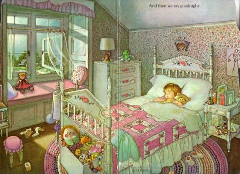 an illustration of a child's bedroom with teddy bears