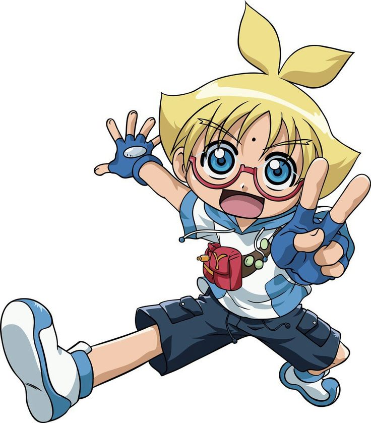 an anime character with blue eyes and blonde hair is jumping in the air while holding her arms out