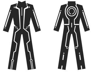 two black and white images of men's jumpsuits with buttons on them